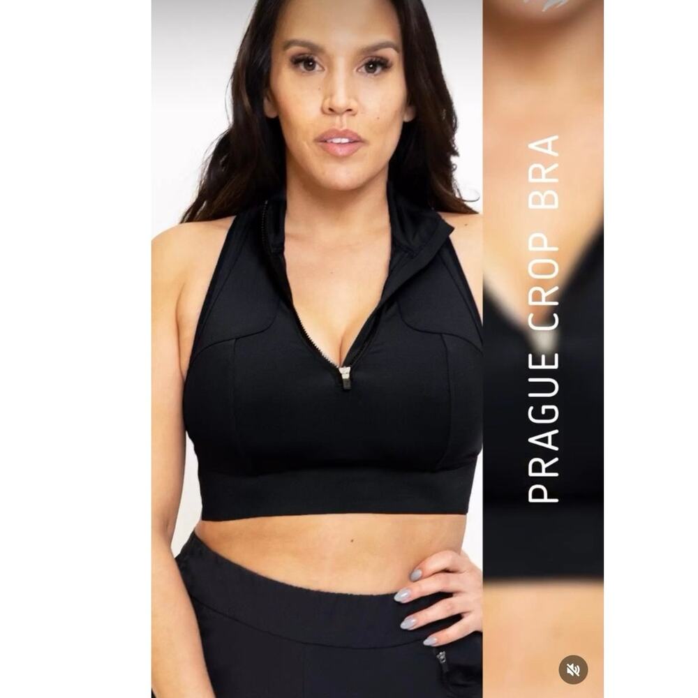Phoenix Active Prague Crop Bra – Zip Front | Moisture-Wicking Active Top